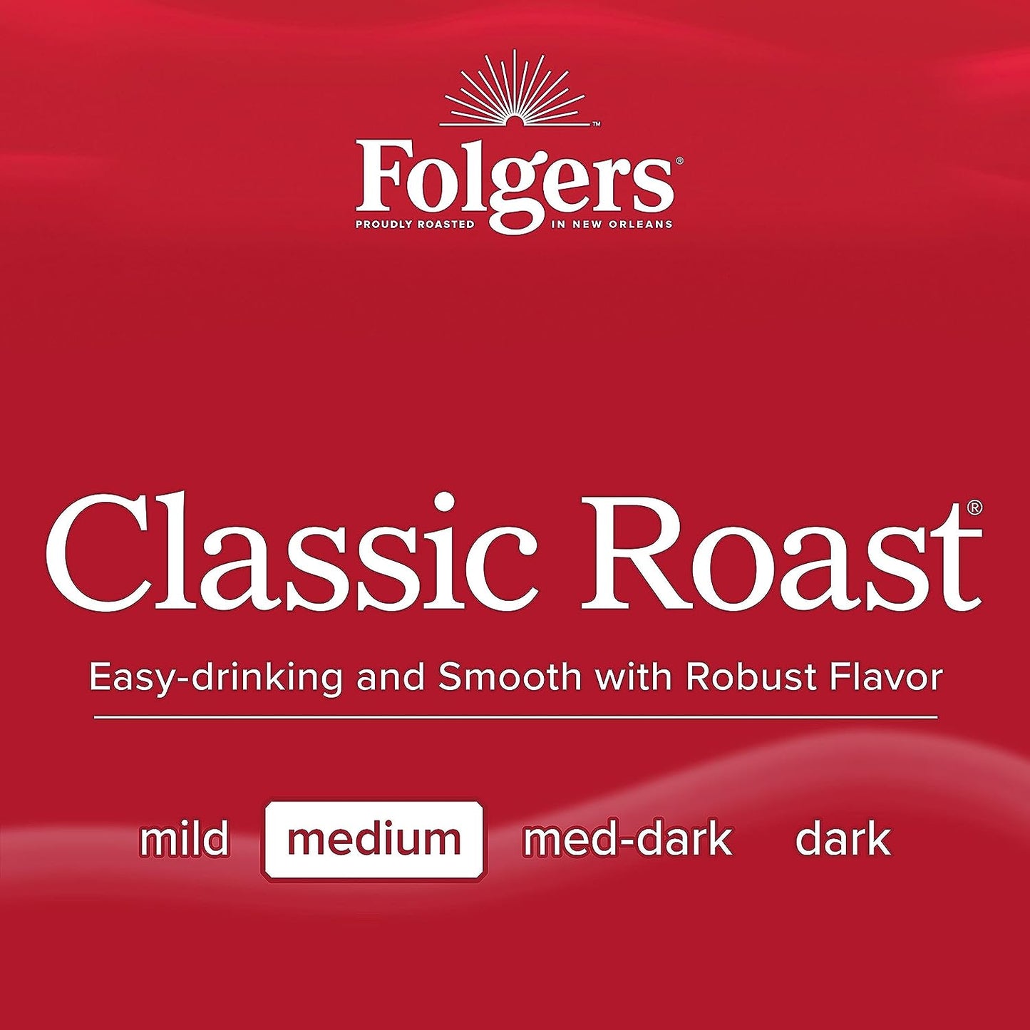 Folgers Classic Roast Medium Roast Coffee, 72 Keurig K-Cup Pods 12 Count (Pack of 6)