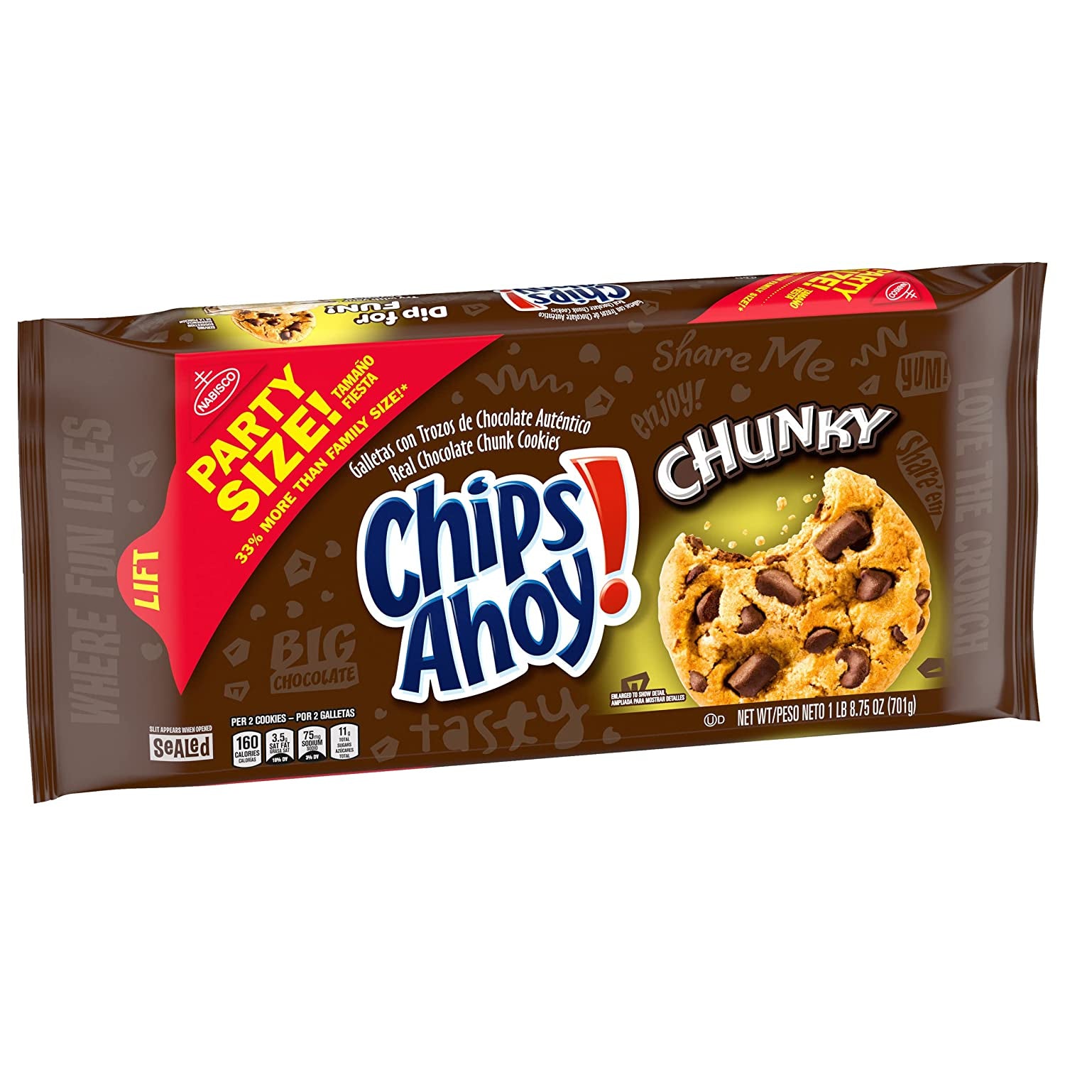 CHIPS AHOY! Chunky Chocolate Chunk Cookies, Party Size, 24.75 Oz