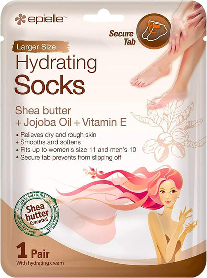 Epielle Hydrating Foot Masks (Socks 6Pk) for Foot Cracked and Dry Heel to Toe and Callus Spa Masks - Shea Butter + Jojoba Oil + Vitamin E Moisturize, Mothers Day Gifts