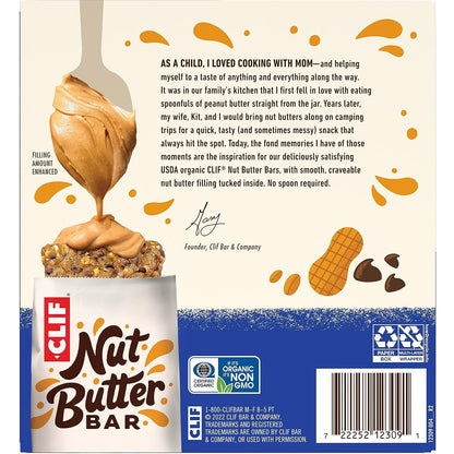 CLIF Nut Butter Bar - Chocolate Chip & Peanut Butter - Filled Energy Bars - Non-Gmo - USDA Organic - Plant-Based - Low Glycemic - 1.76 Oz. (5 Pack)