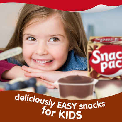 Snack Pack Chocolate Vanilla Pudding Cups, 4 Count, 12 Pack