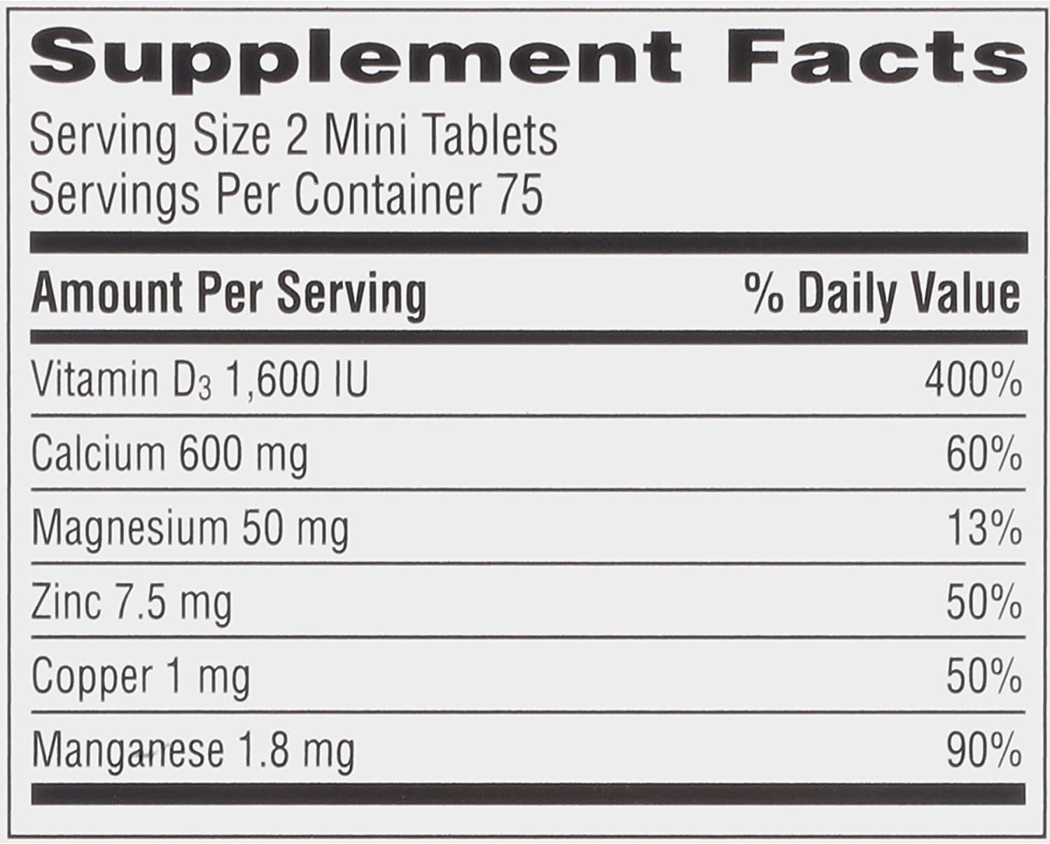 Caltrate Minis 600 plus D3 plus Minerals Calcium and Vitamin D Supplement Tablets, Bone Health and Mineral Supplement for Adults - 150 Count