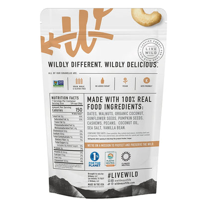 Wildway Keto, Vegan Granola | Coconut Cashew | Certified Gluten Free Granola Breakfast Cereal, Low Carb Snack | Paleo, Grain Free, Non GMO, No Added Sugar | 8Oz