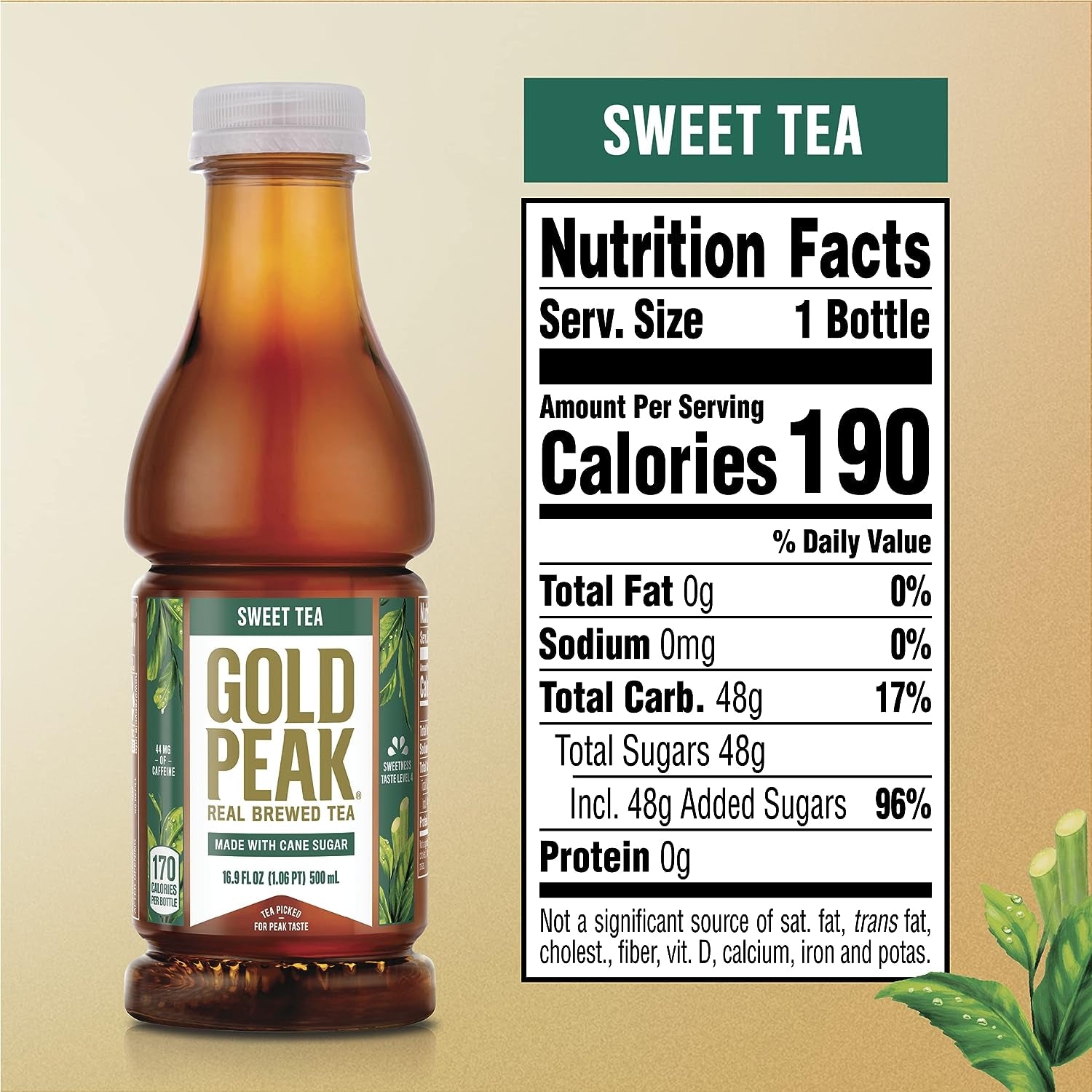 Gold Peak Sweetened Black Iced Tea Drink, 16.9 Fl Oz, 6 Pack