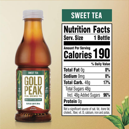 Gold Peak Sweetened Black Iced Tea Drink, 16.9 Fl Oz, 6 Pack