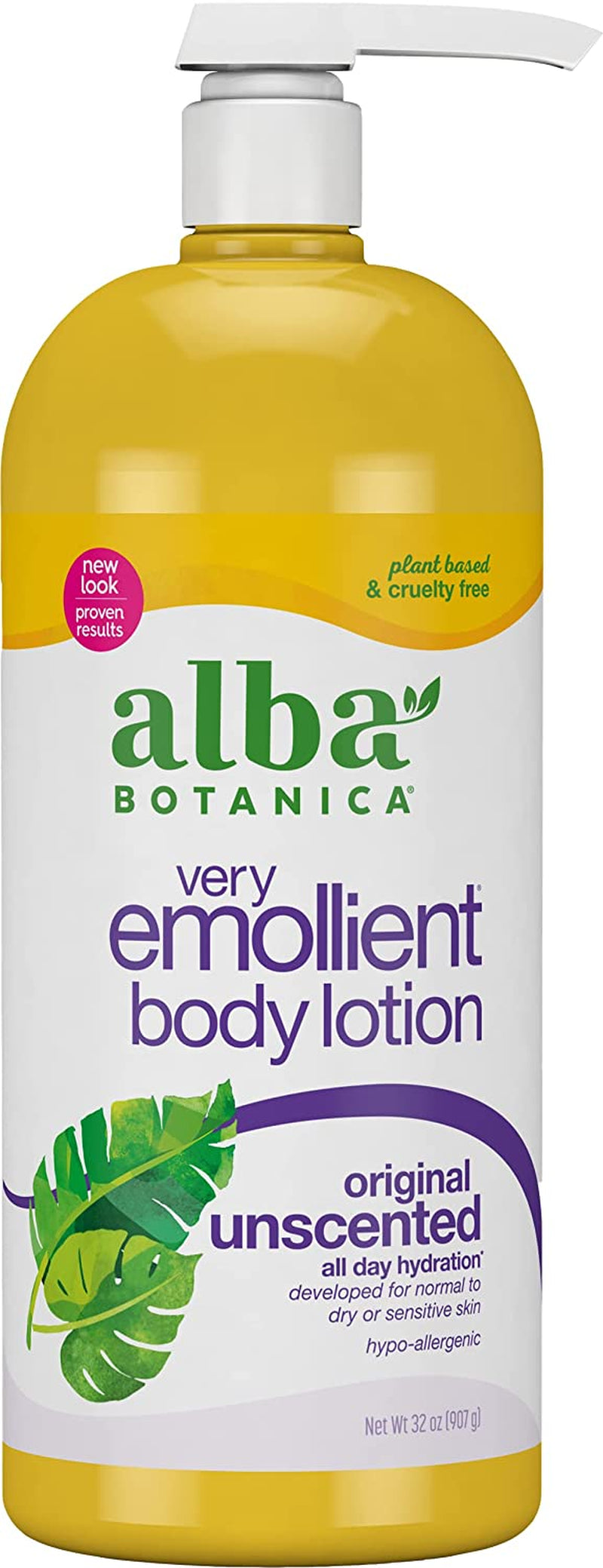 Alba Botanica Very Emollient Body Lotion, Unscented Original, 32 Oz