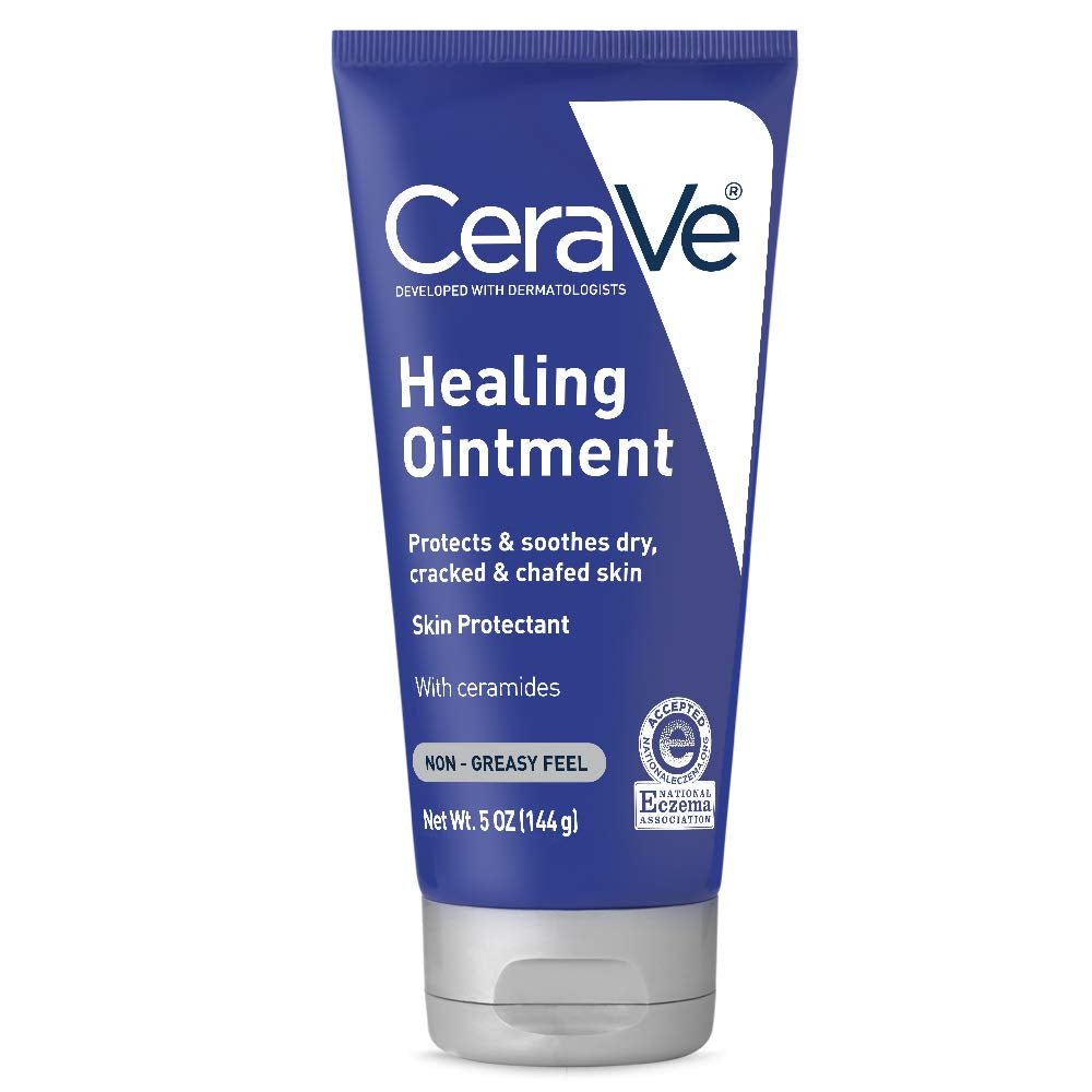 Cerave Healing Ointment | Moisturizing Petrolatum Skin Protectant for Dry Skin with Hyaluronic Acid and Ceramides | Lanolin Free & Fragrance Free | 5 Ounce