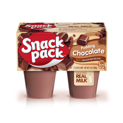 Snack Pack Chocolate Pudding Cups, 3.25 Ounce, 4 Count (Pack of 1)