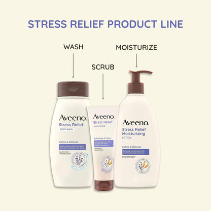 Aveeno Stress Relief Moisturizing Body Lotion with Lavender, Natural Oatmeal and Chamomile & Ylang-Ylang Essential Oils to Calm & Relax, 33 Fl. Oz