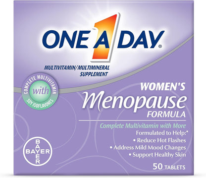 One a Day Women'S Menopause Multivitamin, Addresses Menopause Symptoms Such as Hot Flashes and Mild Mood Changes, Vitamin A, Vitamin C, Vitamin D, and Zinc for Immune Health Support, 50 Count