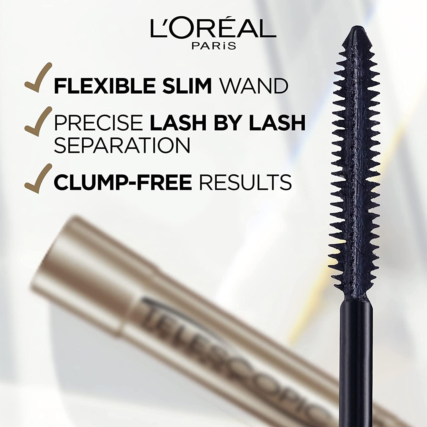 L’Oréal Paris Makeup Original Telescopic Lengthening Mascara, Waterproof Black