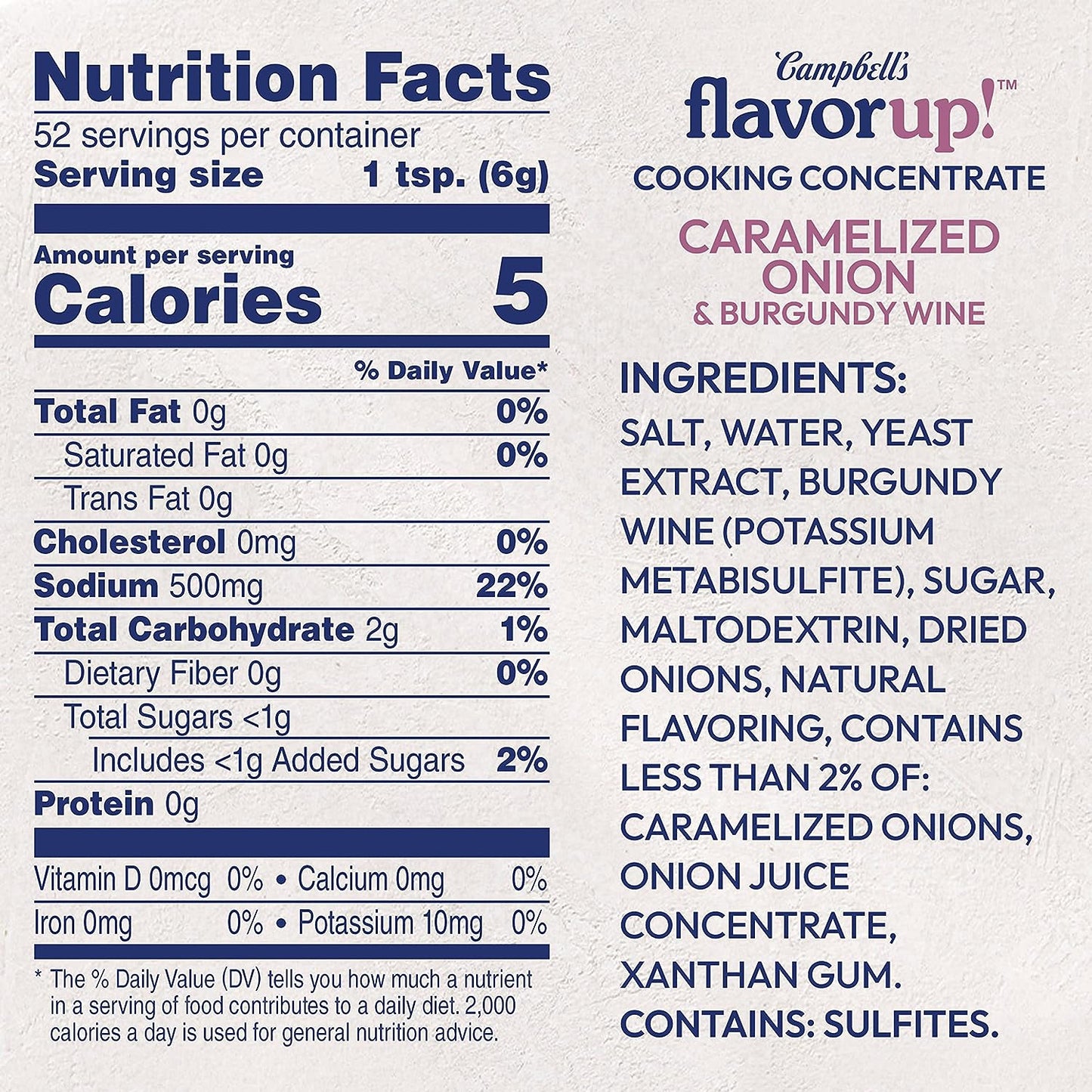 Campbell’S Flavorup! Caramelized Onion and Burgundy Wine Cooking Concentrate, 11 Oz Bottle