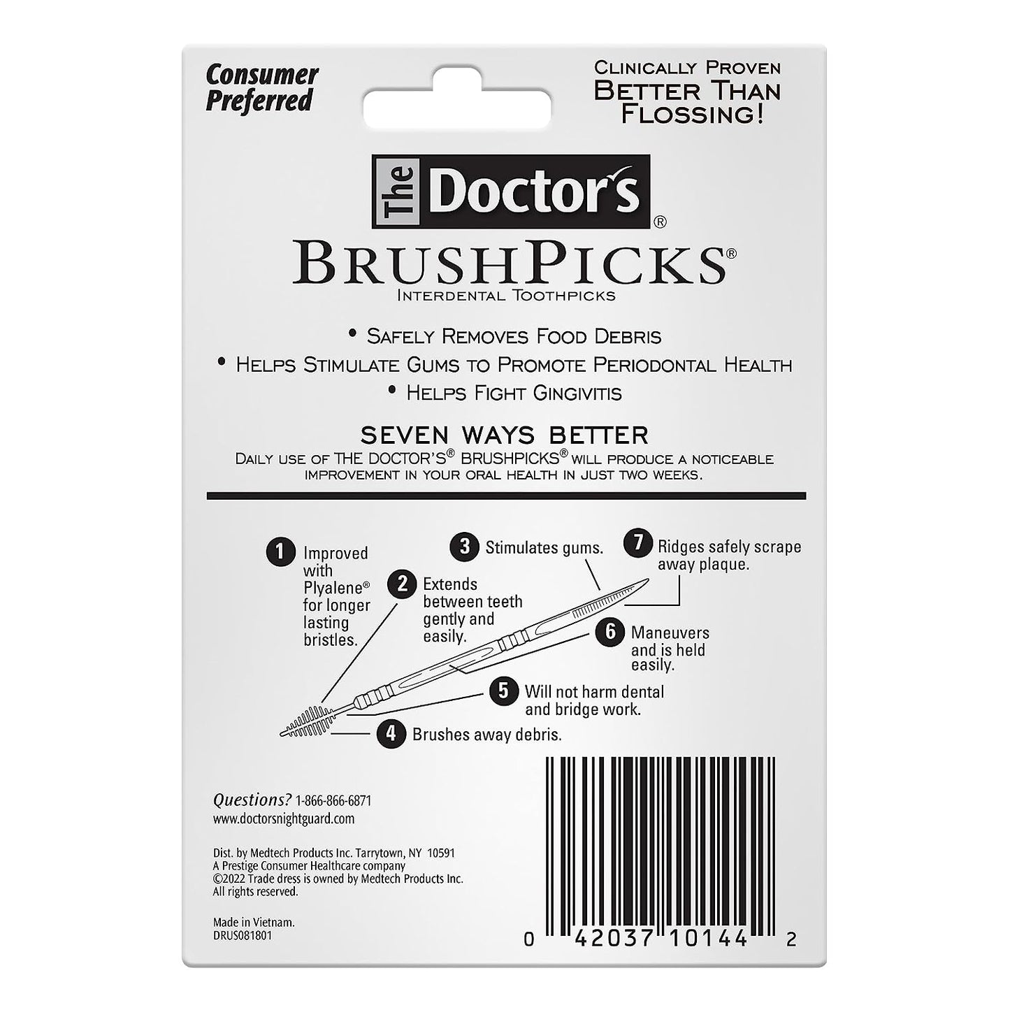 The Doctor'S Brushpicks Interdental Toothpicks, 275 Picks