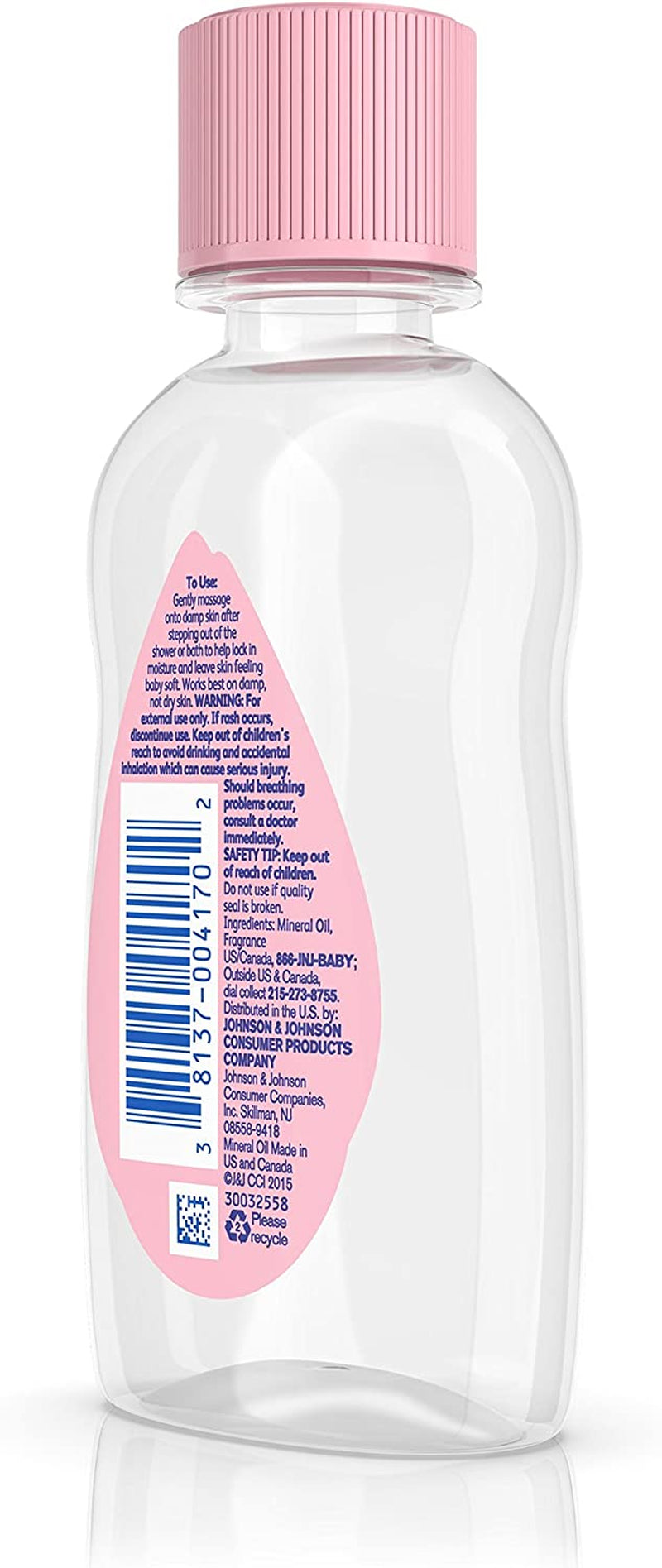 Johnson & Johnson Baby Oil, Pure Mineral Oil to Prevent Moisture Loss, Hypoallergenic, Original 3 Fl. Oz