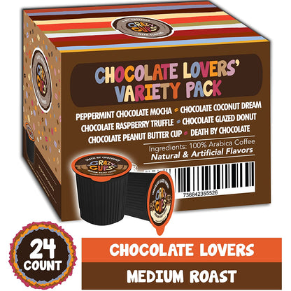 Chocolate Lovers' Flavored Coffee Variety Single Serve Cups, 24 Ct