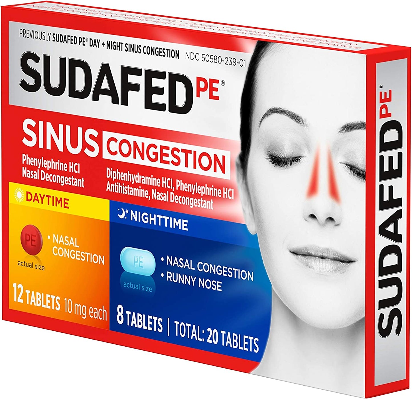 Sudafed PE Day and Night Sinus Pressure & Congestion Tablets, 20 Count