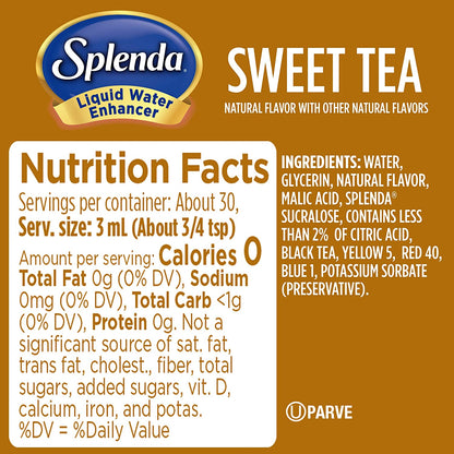 SPLENDA Liquid Water Enhancer Drops, Sugar Free, Zero Calorie, Natural Flavor, Concentrated Drink Mix, 3.11 Fl Oz Each Bottle (Variety, 3 Pack)