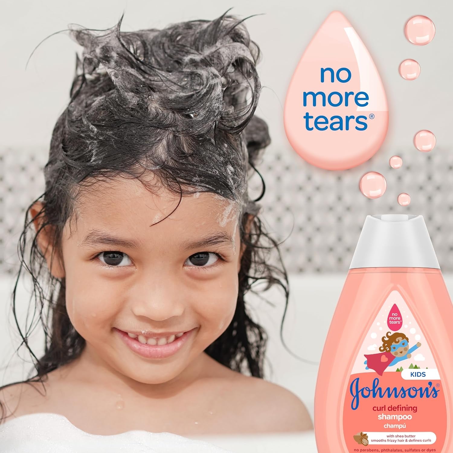 Johnson'S Baby Curl Defining Tear-Free Kids' Leave-In Conditioner with Shea Butter, Paraben-, Sulfate- & Dye-Free Formula, Hypoallergenic & Gentle for Toddlers' Hair, 6.8 Fl. Oz