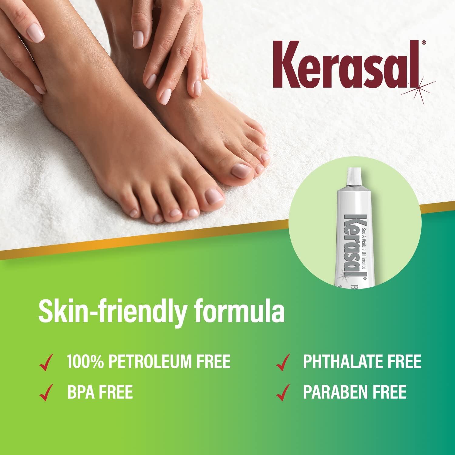 Kerasal Botanicals Intensive Foot Repair, Skin Healing Ointment for Cracked Heels and Dry Feet, 1 Oz