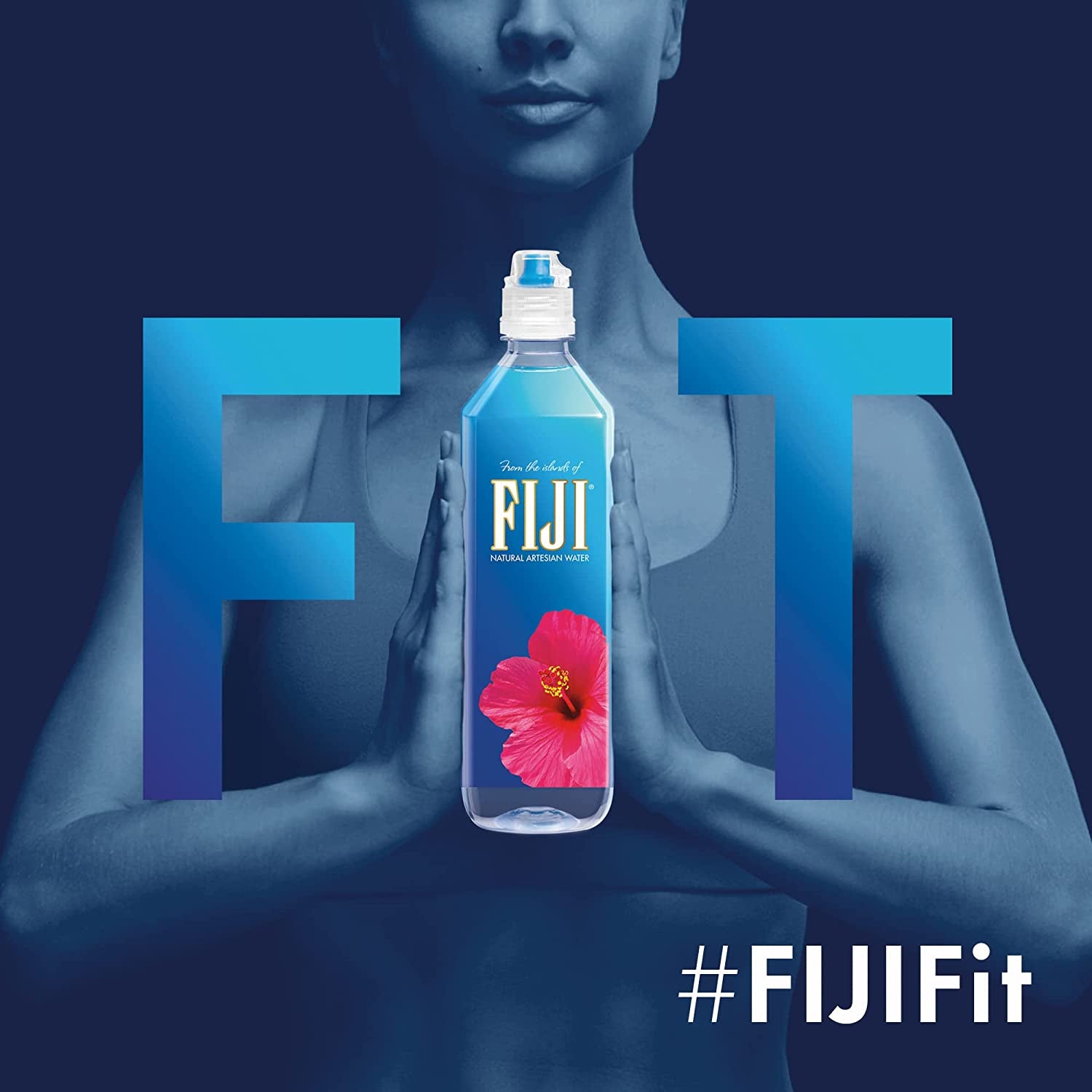 FIJI Natural Artesian Bottled Water 700 Ml / 23.7 Fl Ounce (Pack of 12) - Sports Cap