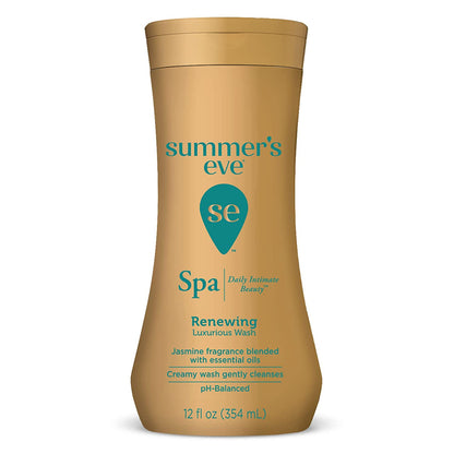 Summer'S Eve Spa Daily Intimate Wash, Renewing Cleansing All over Feminine Body Wash, Jasmine Scented Ph-Balanced Feminine Wash, 12Oz Bottle