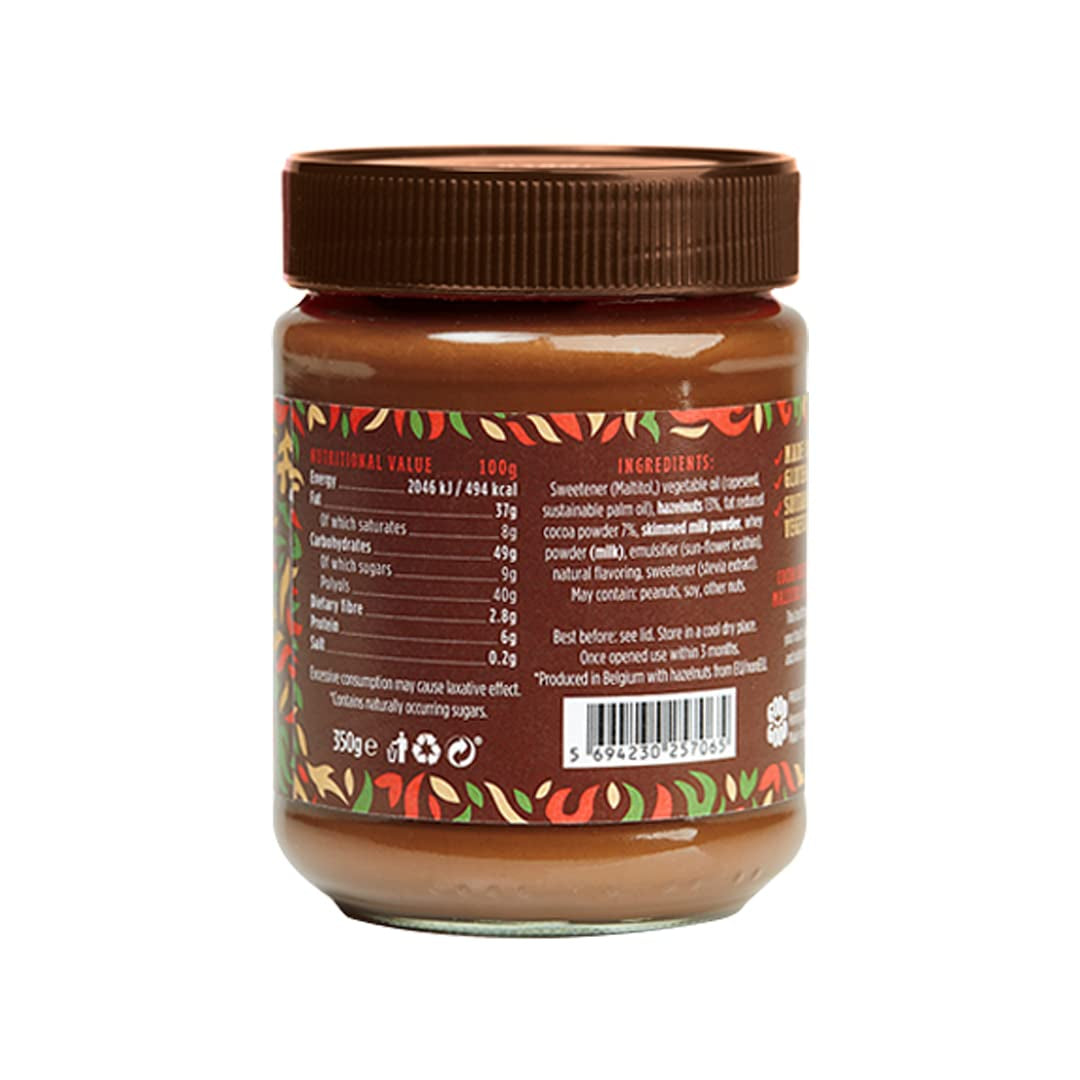 Belgian Choco Hazel with Stevia and Maltitol 12 Oz (350G) - No Added Sugar - a Healthy and Delicious Option for Those Who Love Chocolate Spreads - Gluten Free - Vegetarian Friendly