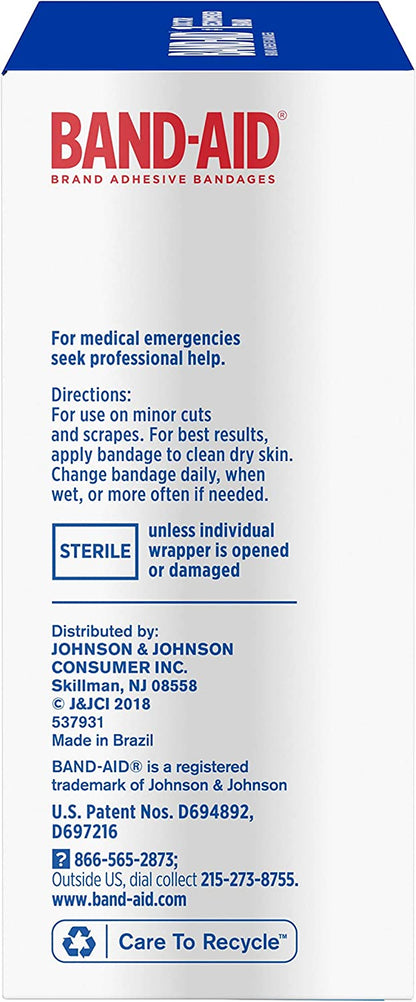 Band-Aid Brand Tru-Stay Sheer Strips Adhesive Bandages for First Aid and Wound Care, Assorted Sizes, 80 Ct