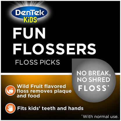 Dentek Kids Fun Flossers, Limited Edition Monster Flossers, 75 Count (Pack of 3)(Packaging May Vary)