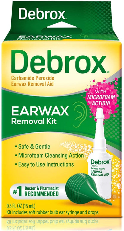 Debrox Earwax Removal Kit, Includes Drops and Ear Syringe Bulb, 0.5 Oz