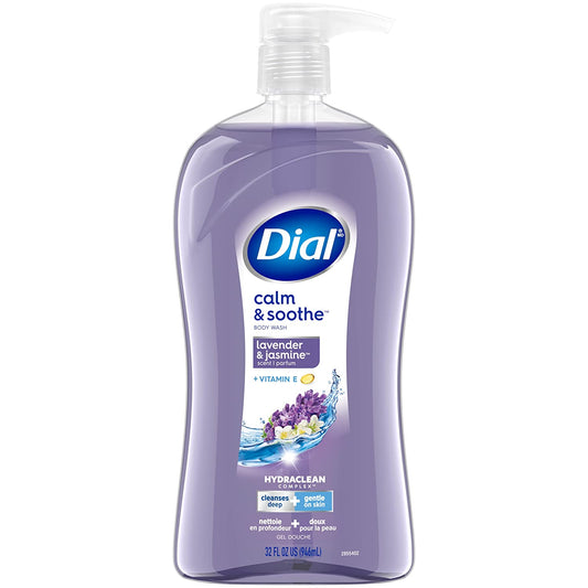 Dial Body Wash, Calm & Soothe Lavender & Jasmine Scent, 32 Fl Oz