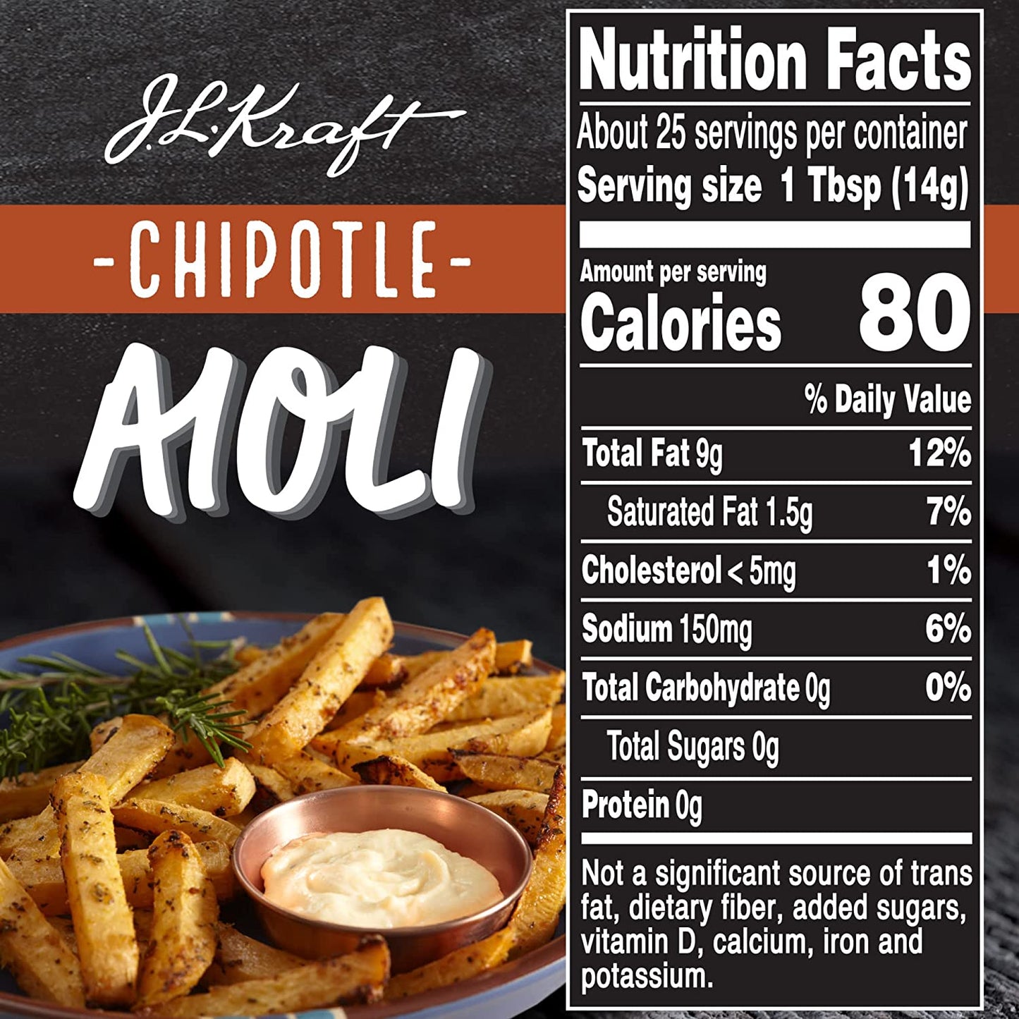 J.L. Kraft Chipotle Aioli with Chipotle Peppers (12 Fl Oz Squeeze Bottle)