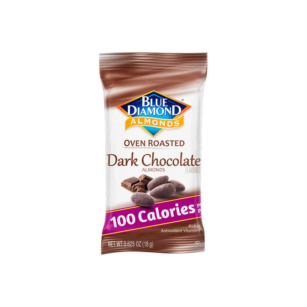 Blue Diamond Almonds, Dark Chocolate Cocoa Dusted Almonds, 100 Calorie Packs (32 Count)