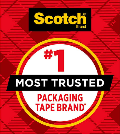 Scotch Heavy Duty Shipping Packing Tape, Clear, Holiday Shipping Supplies, 1.88 In. X 22.2 Yd., 6 Tape Rolls with Dispensers