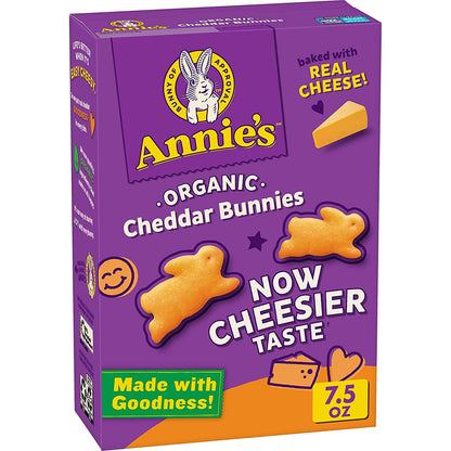 Annie'S Organic Cheddar Bunnies Baked Snack Crackers, 7.5 Oz.