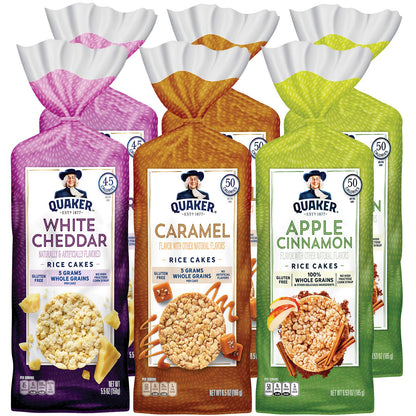 Quaker Rice Cakes, Variety Pack, Gluten Free, 6 Bags