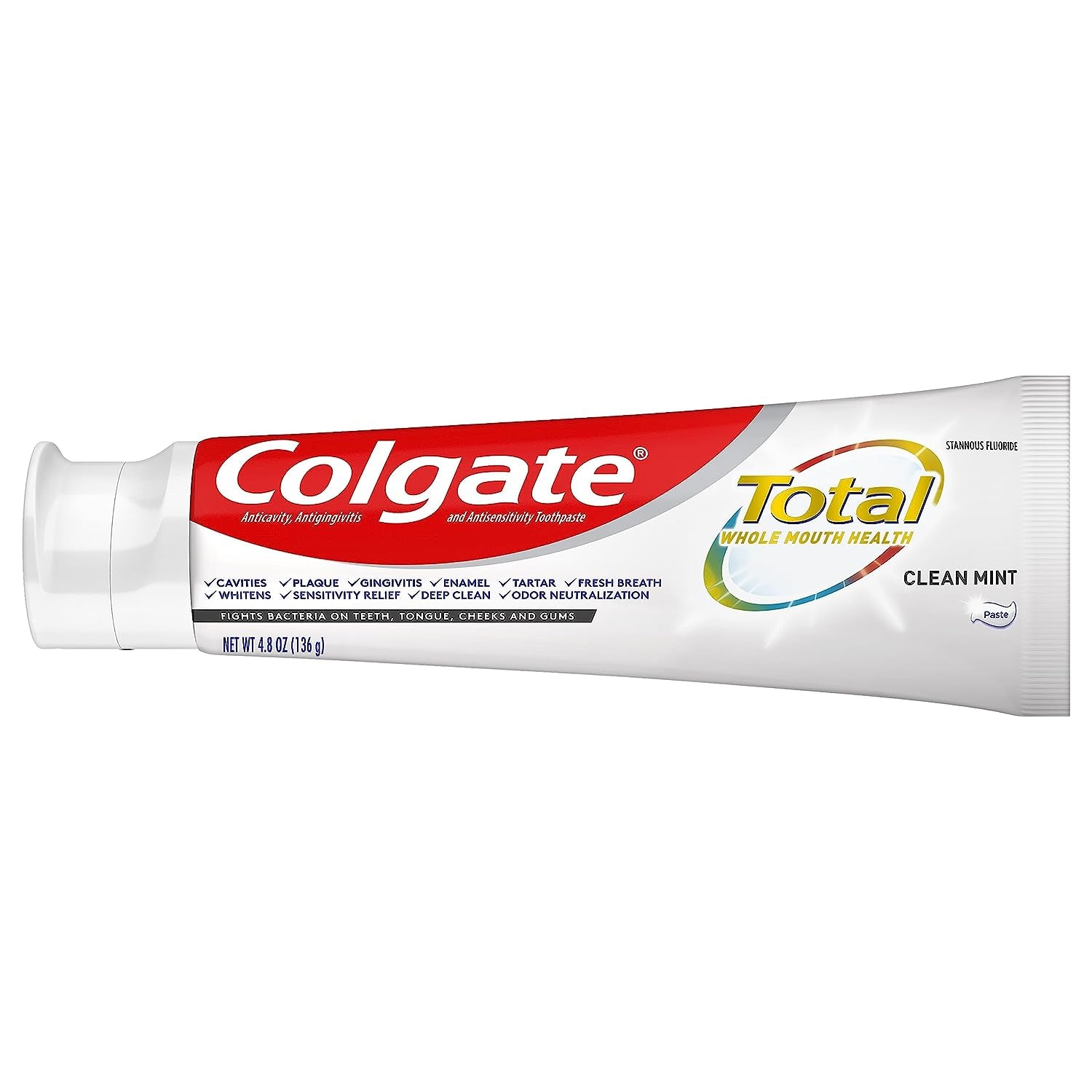 Colgate Total Toothpaste, Clean Mint, 9.6 Ounce (2-Pack)