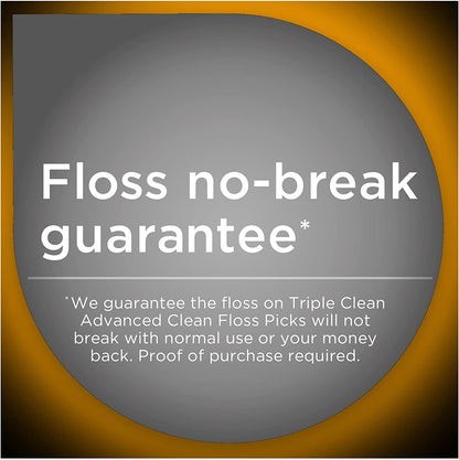 Dentek Triple Clean Advanced Clean Floss Picks, No Break & No Shred Floss, 150 Count