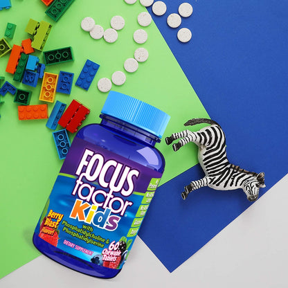 Focus Factor Kids Complete Daily Chewable Vitamins: Multivitamin & Neuro Nutrient (Brain Function) W/Vitamin B12, C, D3-60 Count