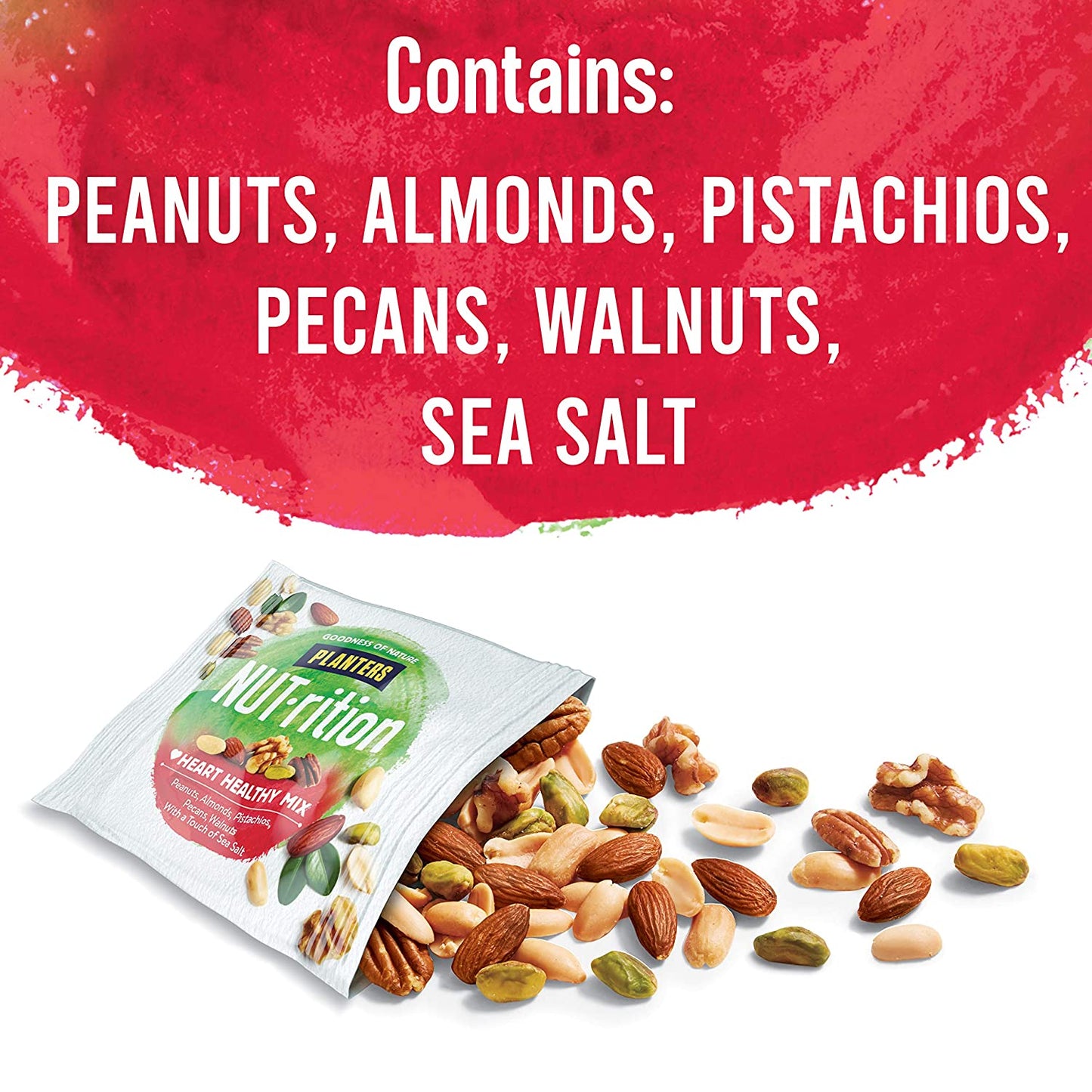 Nut-Rition Heart Healthy Mix with Peanuts, Almonds, Pistachios, Pecans, Walnuts & Sea Salt, 7 Ct Packs