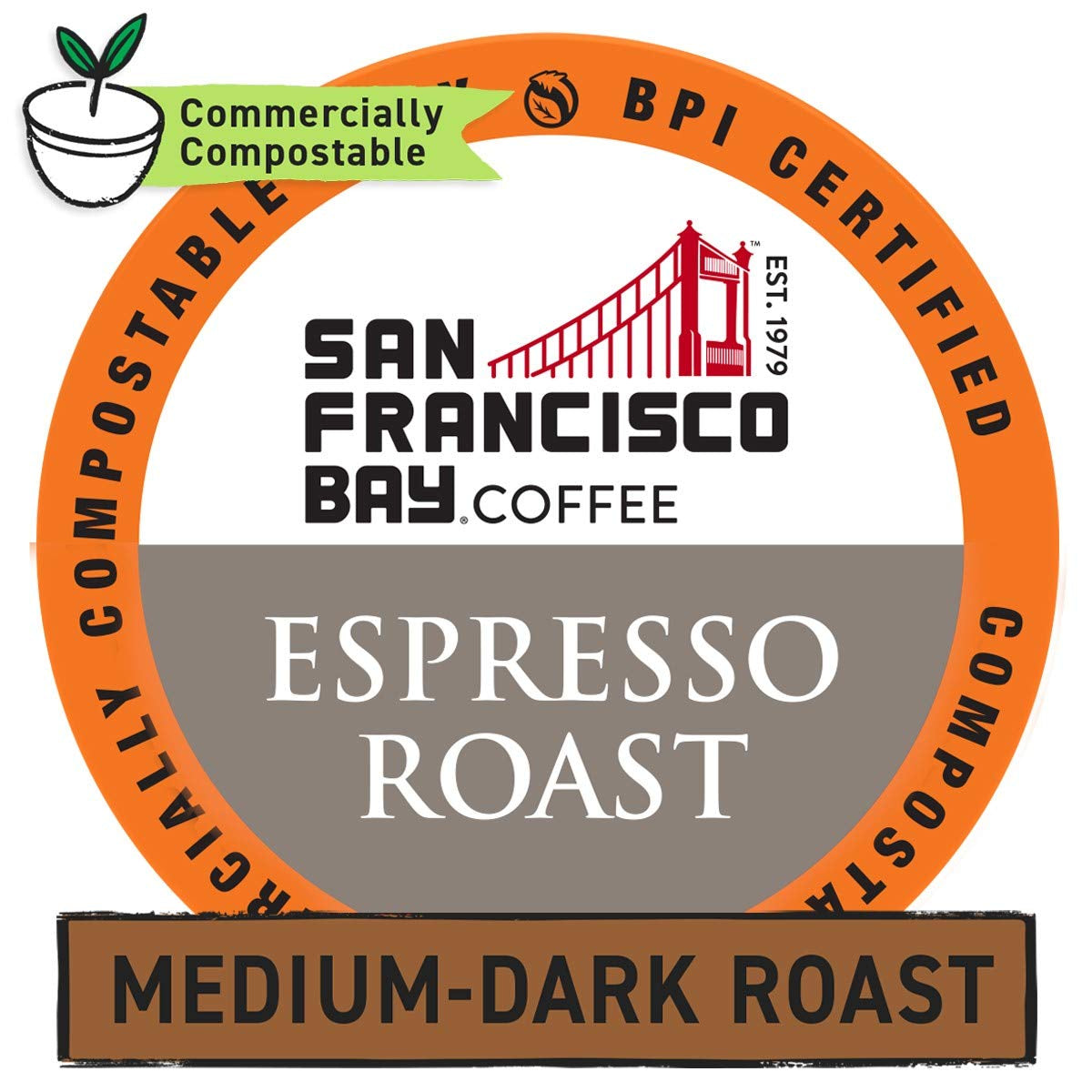 San Francisco Bay Compostable Coffee Pods - Espresso Roast (36 Ct) K Cup Compatible Including Keurig 2.0, Dark Roast