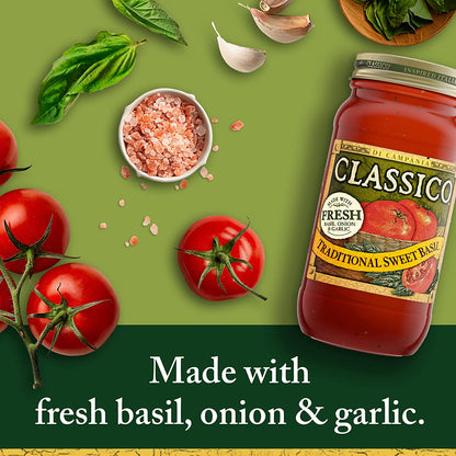 Classico Traditional Sweet Basil Tomato Spaghetti Pasta Sauce (24 Oz Jar)