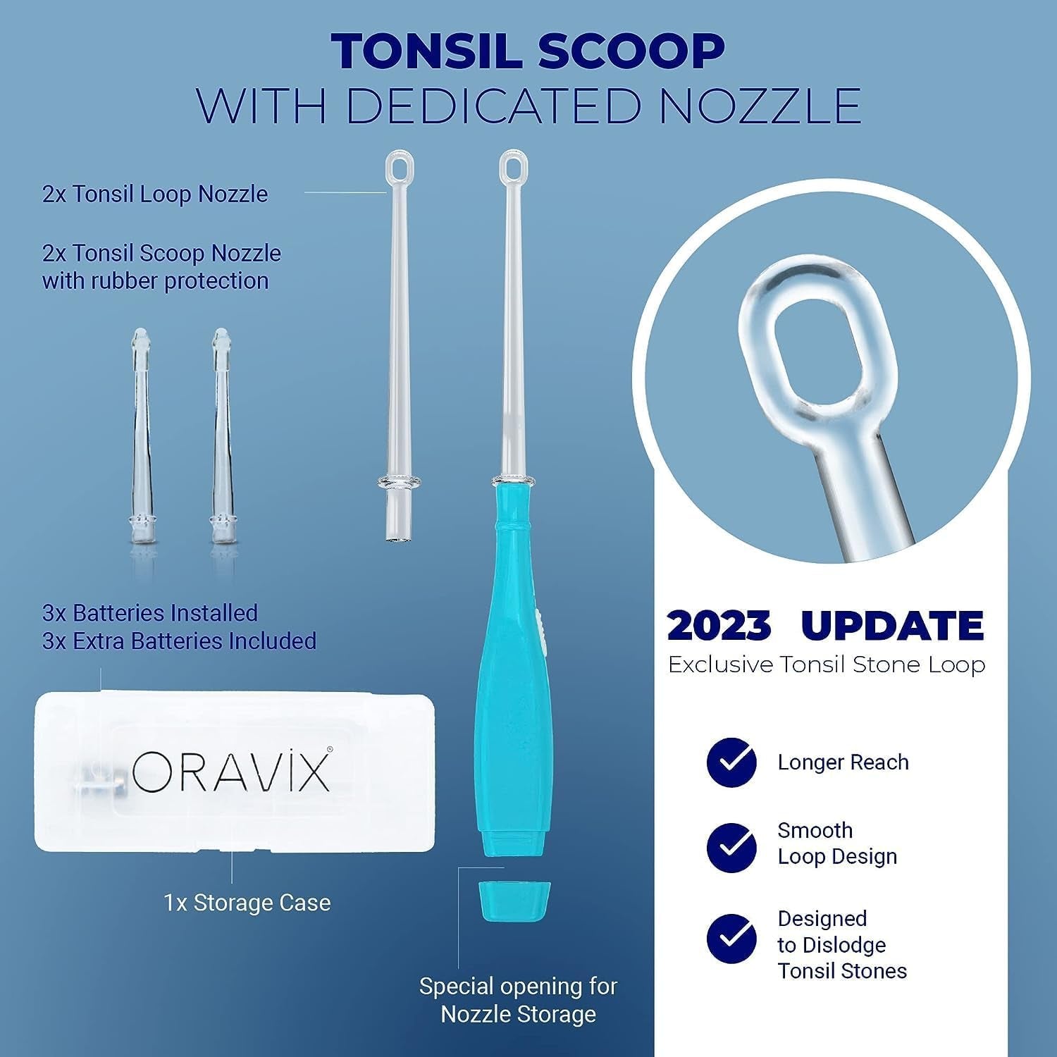 ORAVIX Tonsil Stone Removal Kit - Remover Fast Painless Tonsillolith Tool Cleaner Fight Bad Breath Oral Irrigator Tongue Scraper 7 Pieces