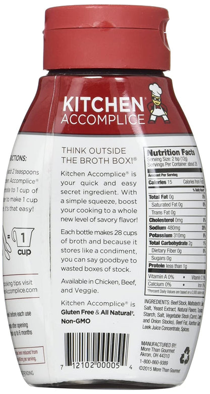 Kitchen Accomplice Reduced Sodium Beef Broth Concentrate, 12 Ounce (Pack of 1)