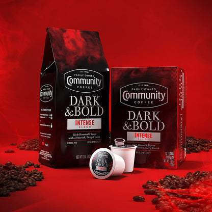 Community Coffee Dark & Bold Intense Blend, Dark Roast Ground Coffee, 12 Ounce Bag (Pack of 1)