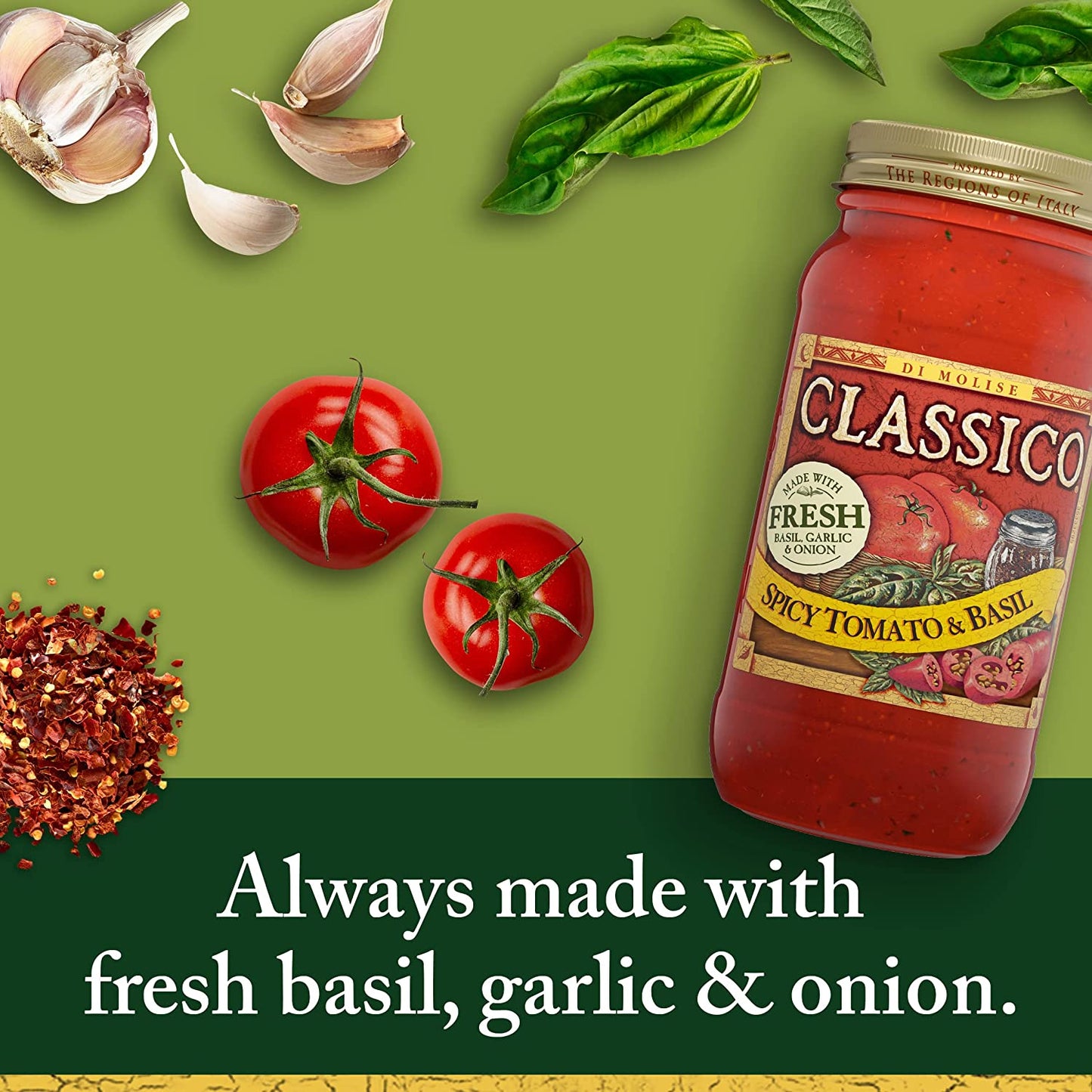 Classico Spicy Tomato & Basil Spaghetti Pasta Sauce (24 Oz Jar)