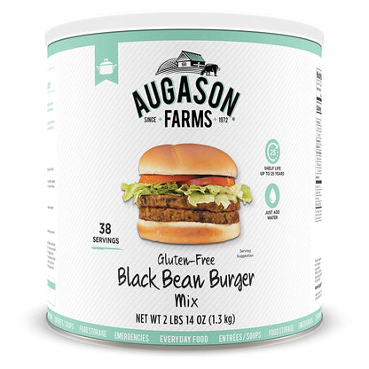 Augason Farms Gluten-Free Black Bean Burger 2 Lbs 14 Oz No. 10 Can 1 Pack