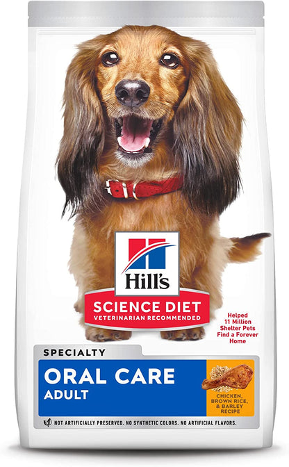 Hill'S Science Diet Dry Dog Food, Adult, Oral Care, Chicken, Rice & Barley Recipe, 4 Lb. Bag