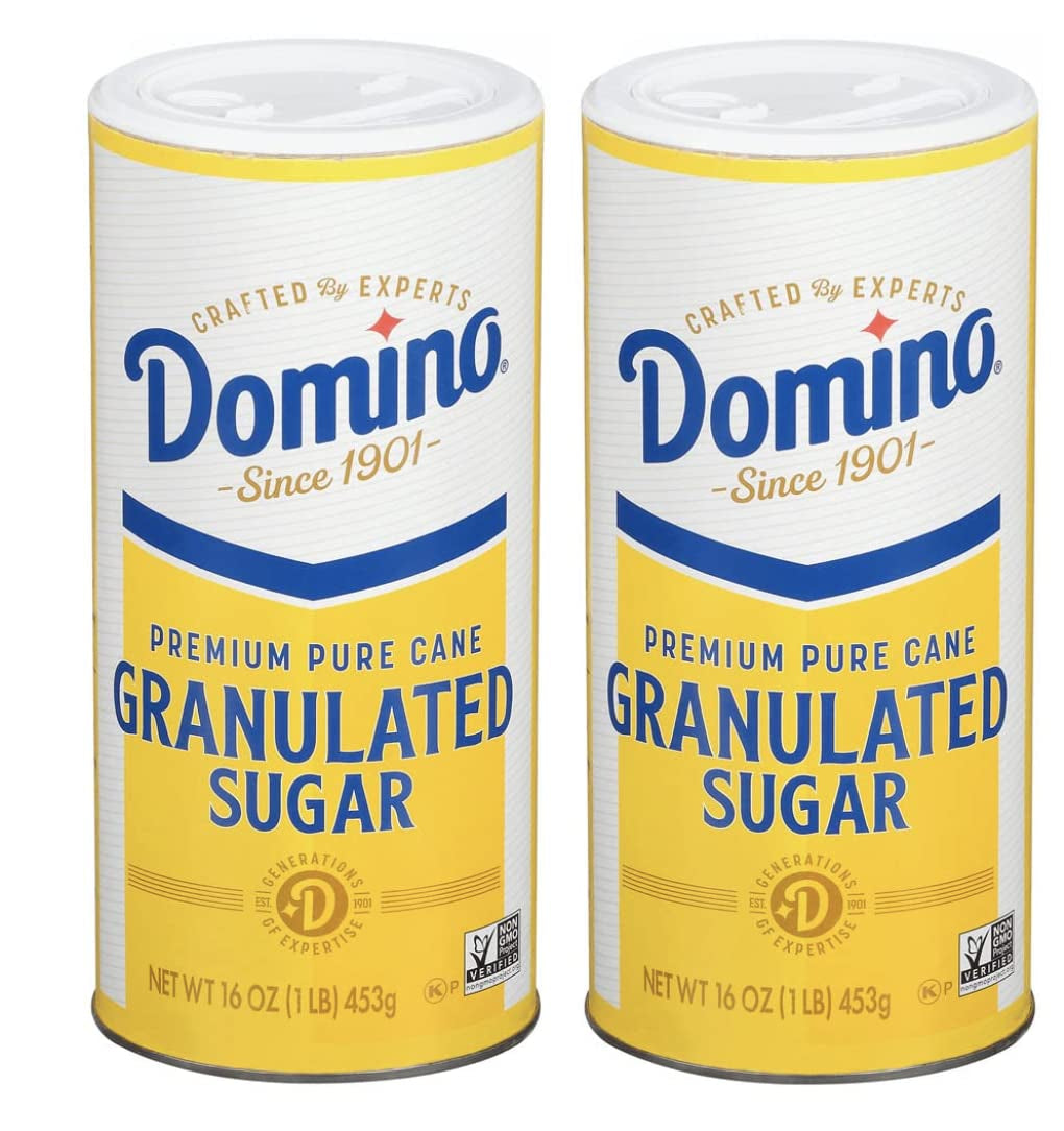 Domino Premium Pure Cane Granulated Sugar with Easy Pour Recloseable Top, 16 Ounce (Pack of 2)