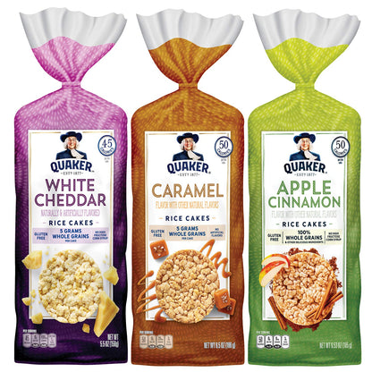 Quaker Rice Cakes, Variety Pack, Gluten Free, 6 Bags