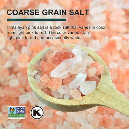 Soeos Himalayan Pink Salt Coarse Grain, 39Oz (1.1Kg), Non-Gmo Himalayan Salt, Natural Pink Salt, Kosher Pink Sea Salt, Nutrient and Mineral Dense for Health, 2.4 Pound (Pack of 1)